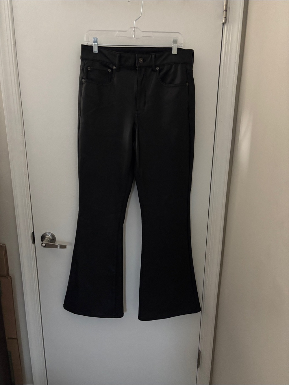 American Eagle Faux Leather Flared Pants